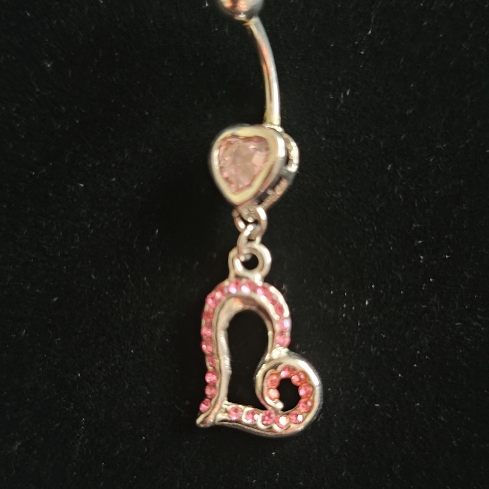 Premier Designs Pink Heart Dangle Belly Bottom